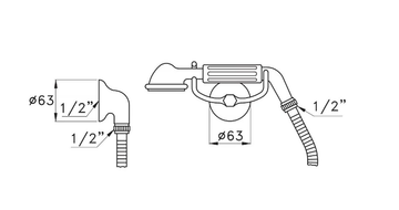 ROMA 304A - Handshower with hose with bracket by RUBINETTERIE STELLA - view 3